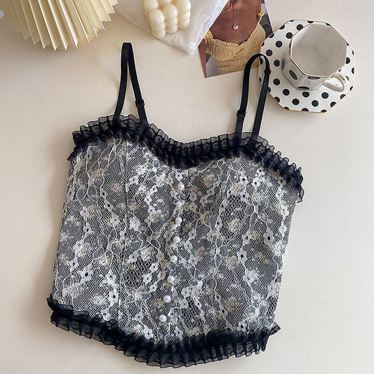 Women's Vintage Elegant French Lace Sling Fashion